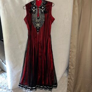 Black and red beaded Dress